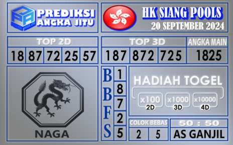 PREDIKSI HK SIANG 20 SEPTEMBER 2024