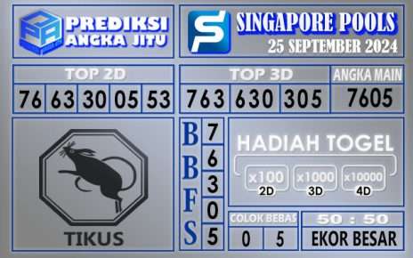 PREDIKSI SINGAPORE 25 SEPTEMBER 2024