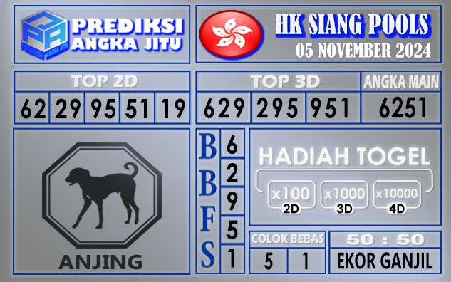 PREDIKSI HK SIANG 05 NOVEMBER 2024