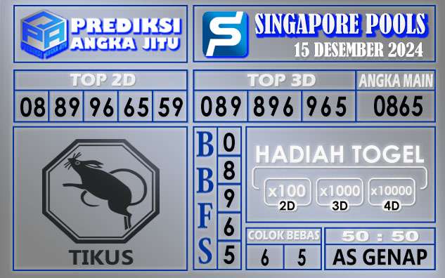 PREDIKSI SINGAPORE 15 DESEMBER 2024