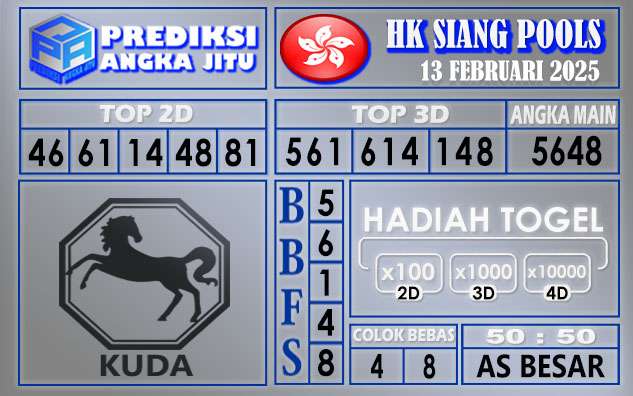 PREDIKSI HK SIANG TGL 13 FEBRUARI 2025