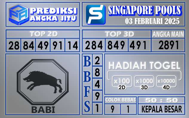 PREDIKSI SINGAPORE 03 FEBRUARI 2025